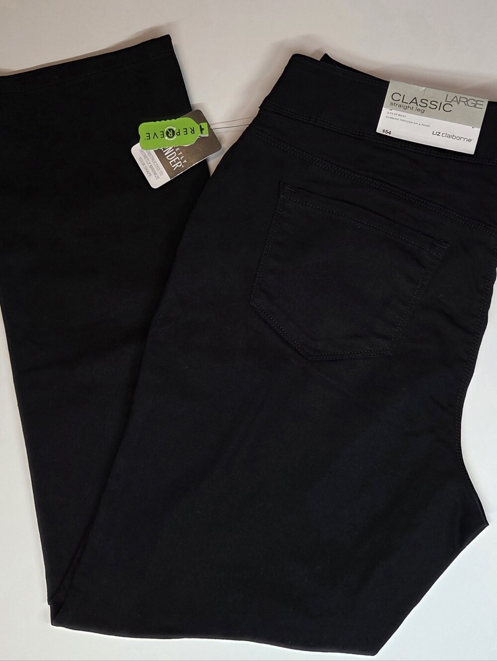 Liz Claiborne Black Straight-Leg Jeggings, Size Large - Picture 14 of 15